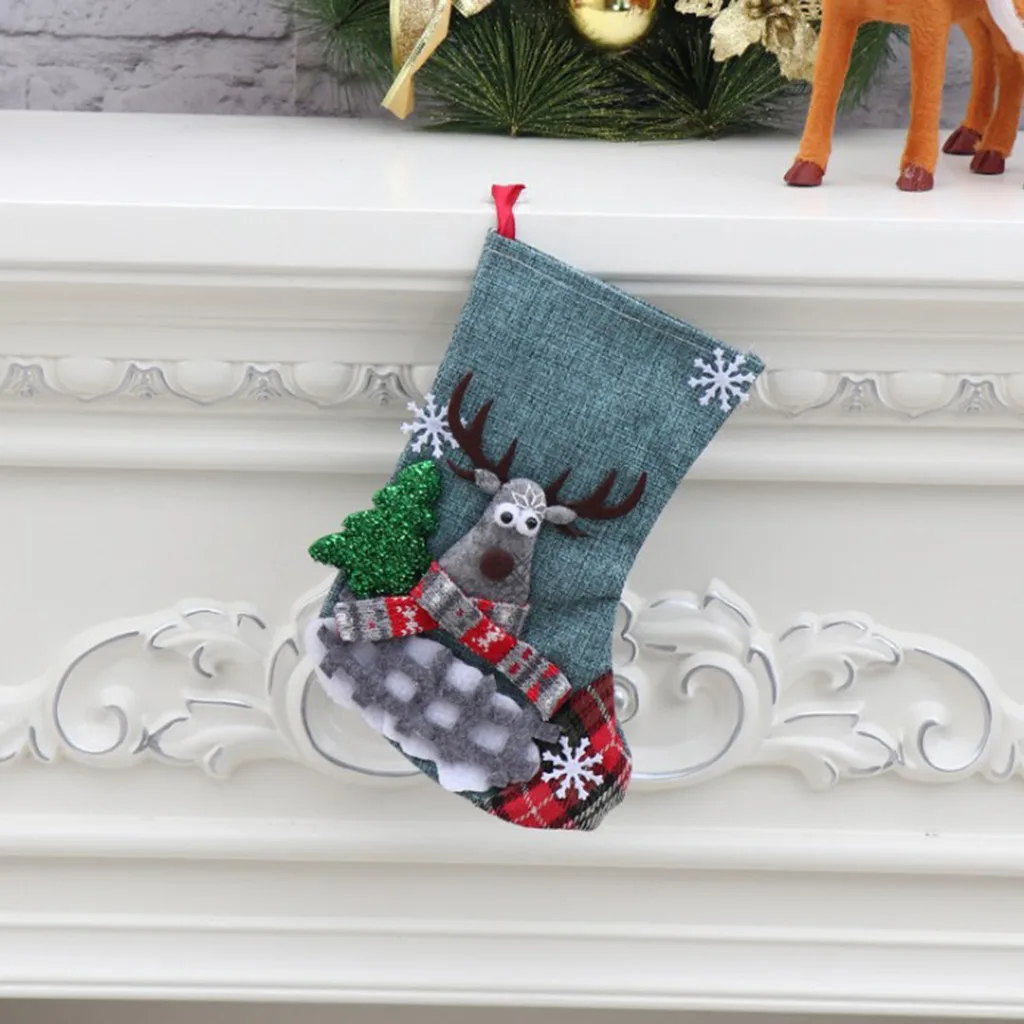 Christmas goods Candy Gift Bag Decoration Props Santa Claus Reindeer Snowman Socks Snowflake Decor Tree Hanging Ornaments F920 | Дом и сад