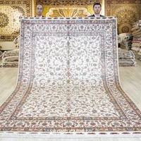 yilong 6 56x9 84 tabriz silk rug beige vantage antique handmade oriental carpet hf375h