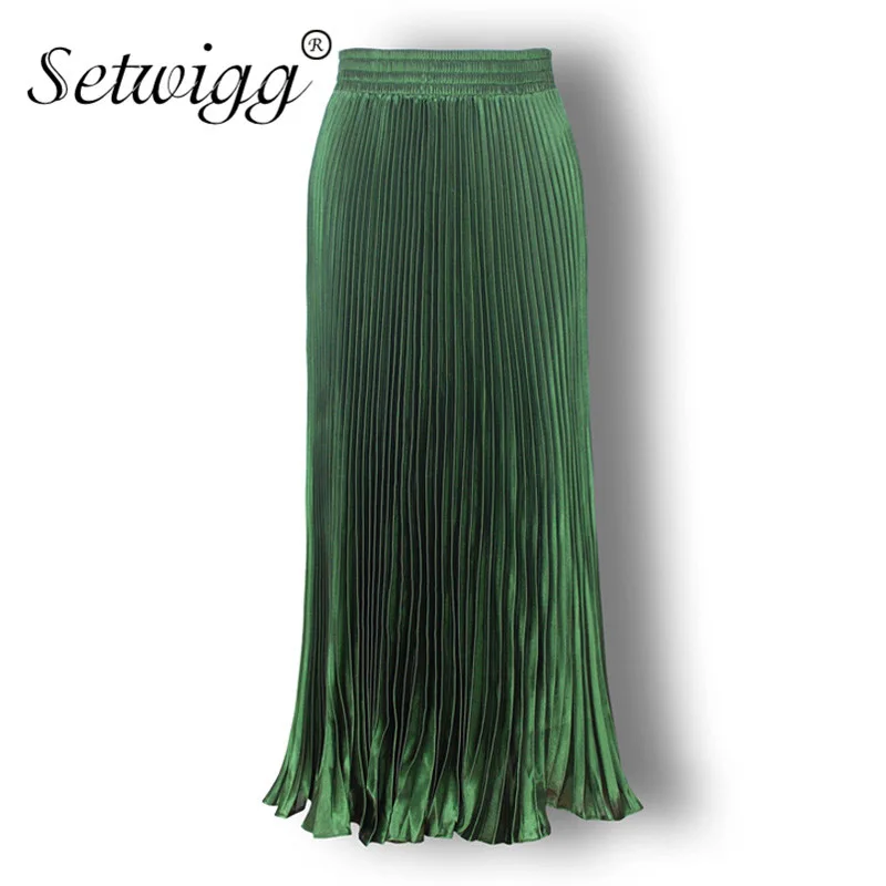 Женская длинная Плиссированная юбка годе с воланом на резинке|long pleated skirts|long