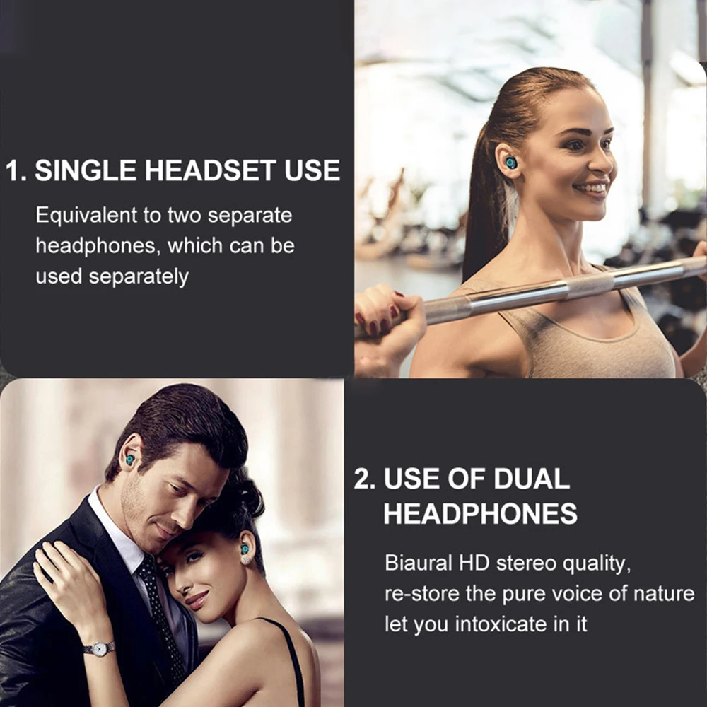 TWS Bluetooth V5.0 наушники TWS беспроводные 8D стерео наушники спортивные наушники 2500 мАч power Bank гарнитура для xiami iPhone samsung