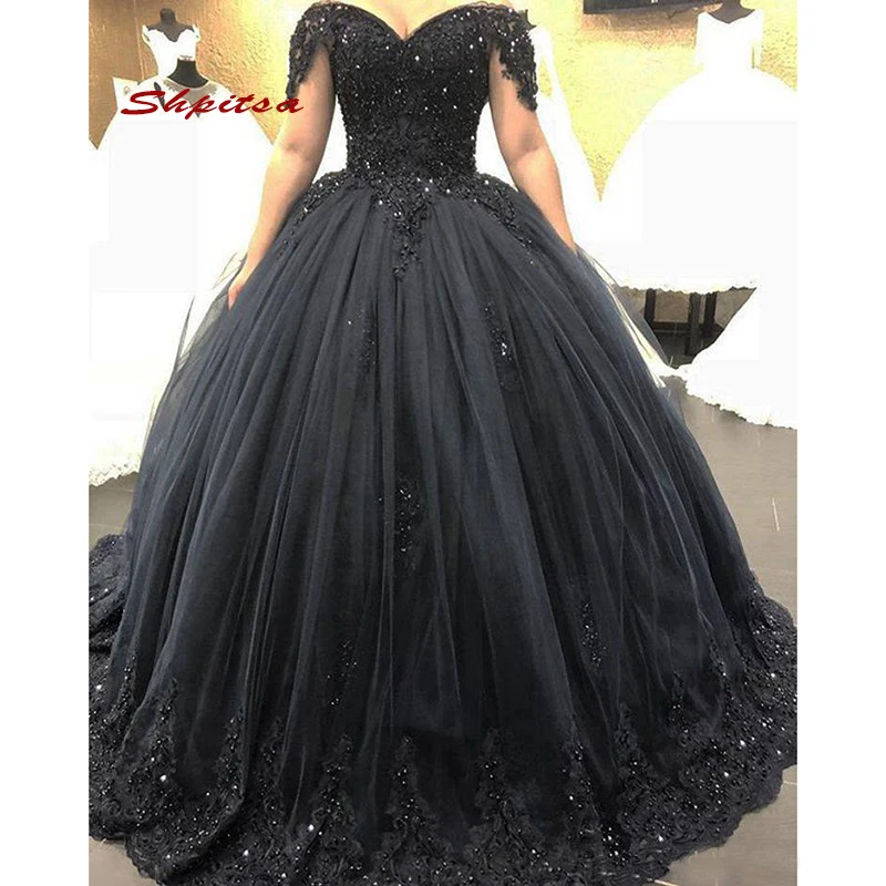 

Luxury Black Quinceanera Dresses Ball Gown Masquerade Prom Debutante Sixteen Sweet 16 Dress vestidos de 15 anos