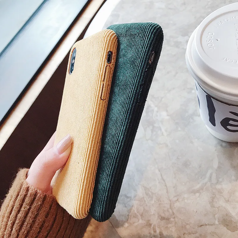 

Luxury Vintage Plush Phone Cases For iPhone X XS Max XR Cloth Texture Case For iPhone 7 8 6 S 6S Plus Soft Back Cover Capa Coque