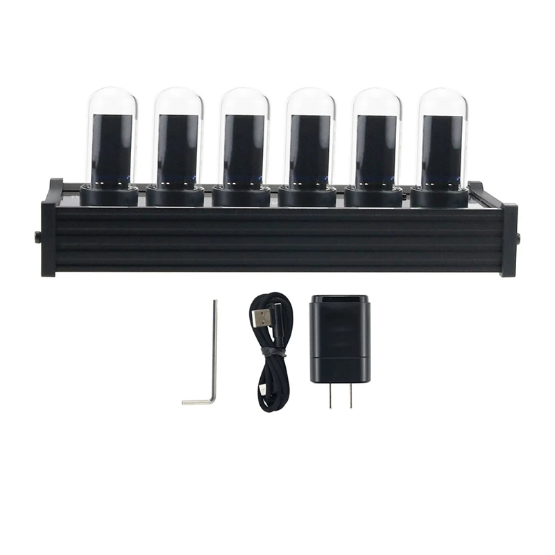 

Цифровые часы TZT Elekstube IPS Nixie Tube, электронный календарь, 6-битный ЖК-дисплей с отображением времени и фото, креативное украшение, вилка стандар...