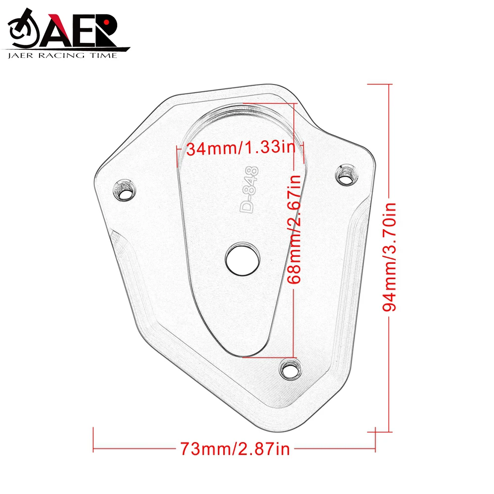 

Motorcycle Kickstand Support Plate Foot Side Stand Enlarge Extension Pad For DUCATI 848 1098 1198