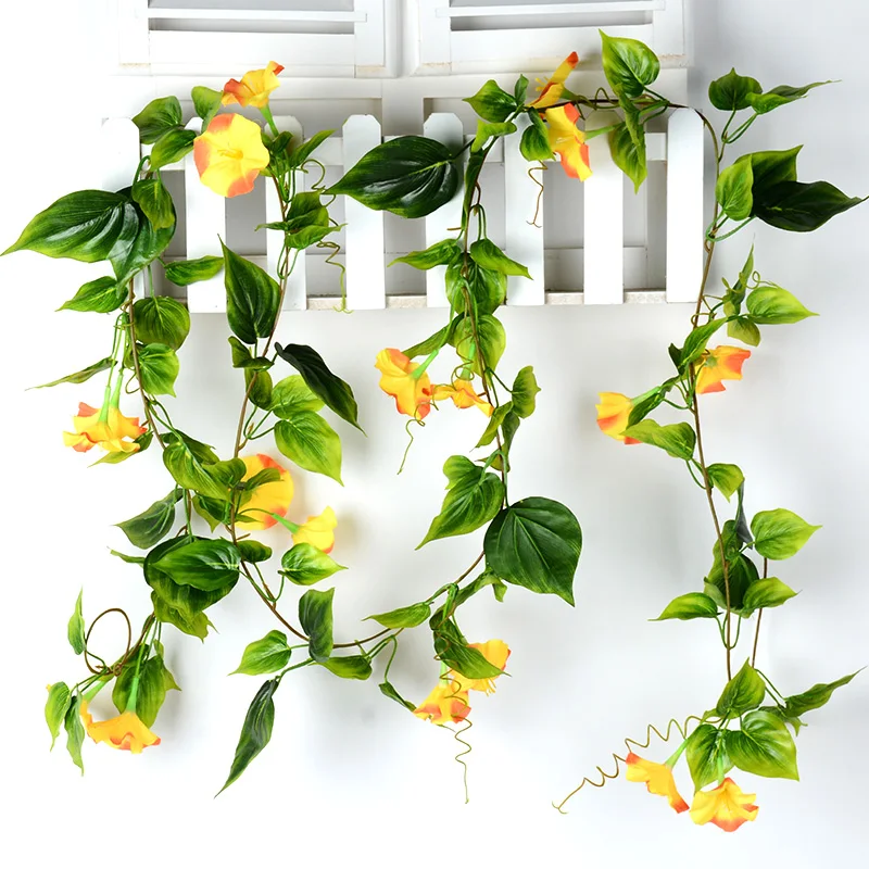

1pcs simulation daffodil morning glory vine vine wedding pastoral home decoration high-end flower vine J6A5992