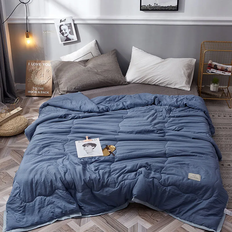 1 шт. японское мягкое летнее одеяло одноцветное для кровати покрывало