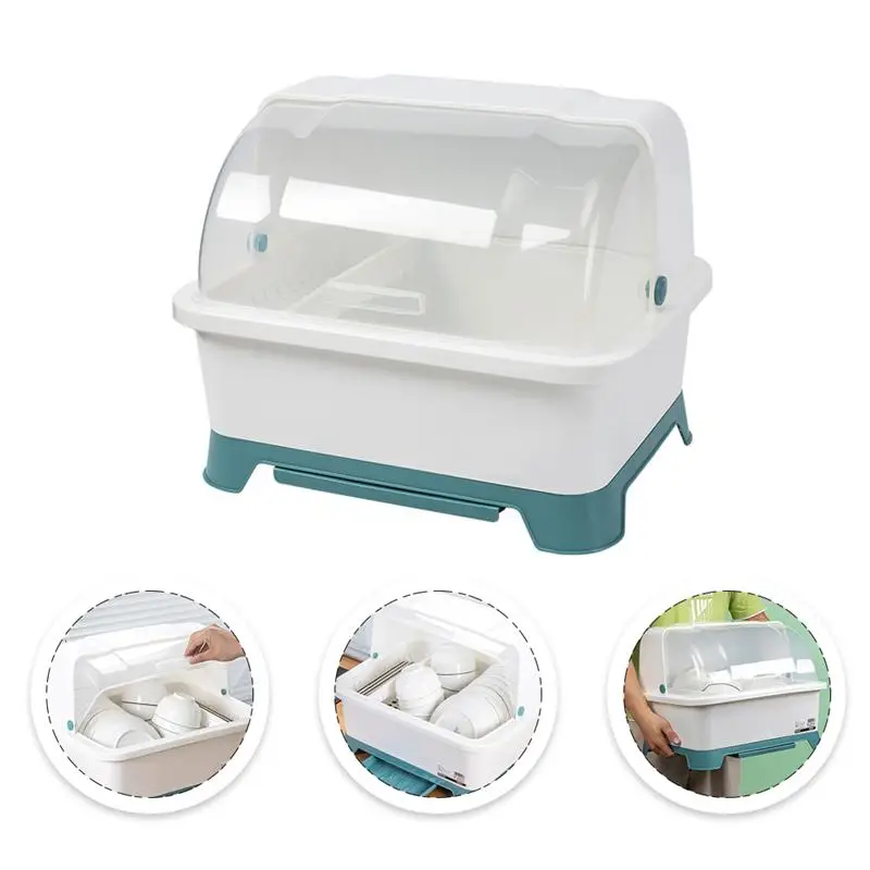 

1pc Tableware Box Durable Dustproof Cutlery Chopsticks Drain Rack Box Storage Box