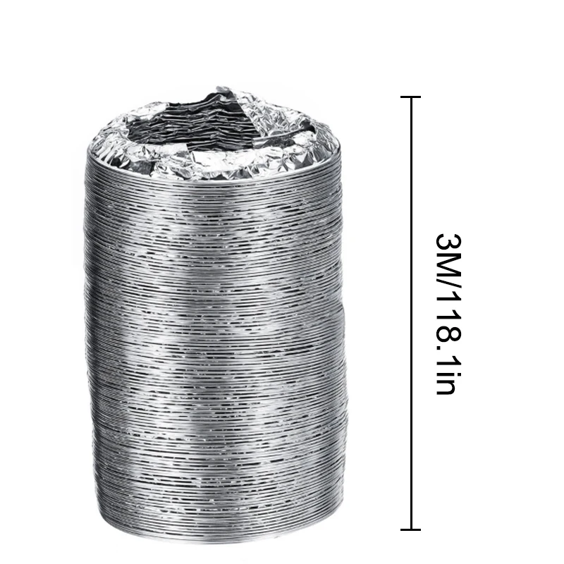 4-дюймовый 100 мм шланг для воздуховода Гибкая алюминиевая вытяжка капота Вытяжная