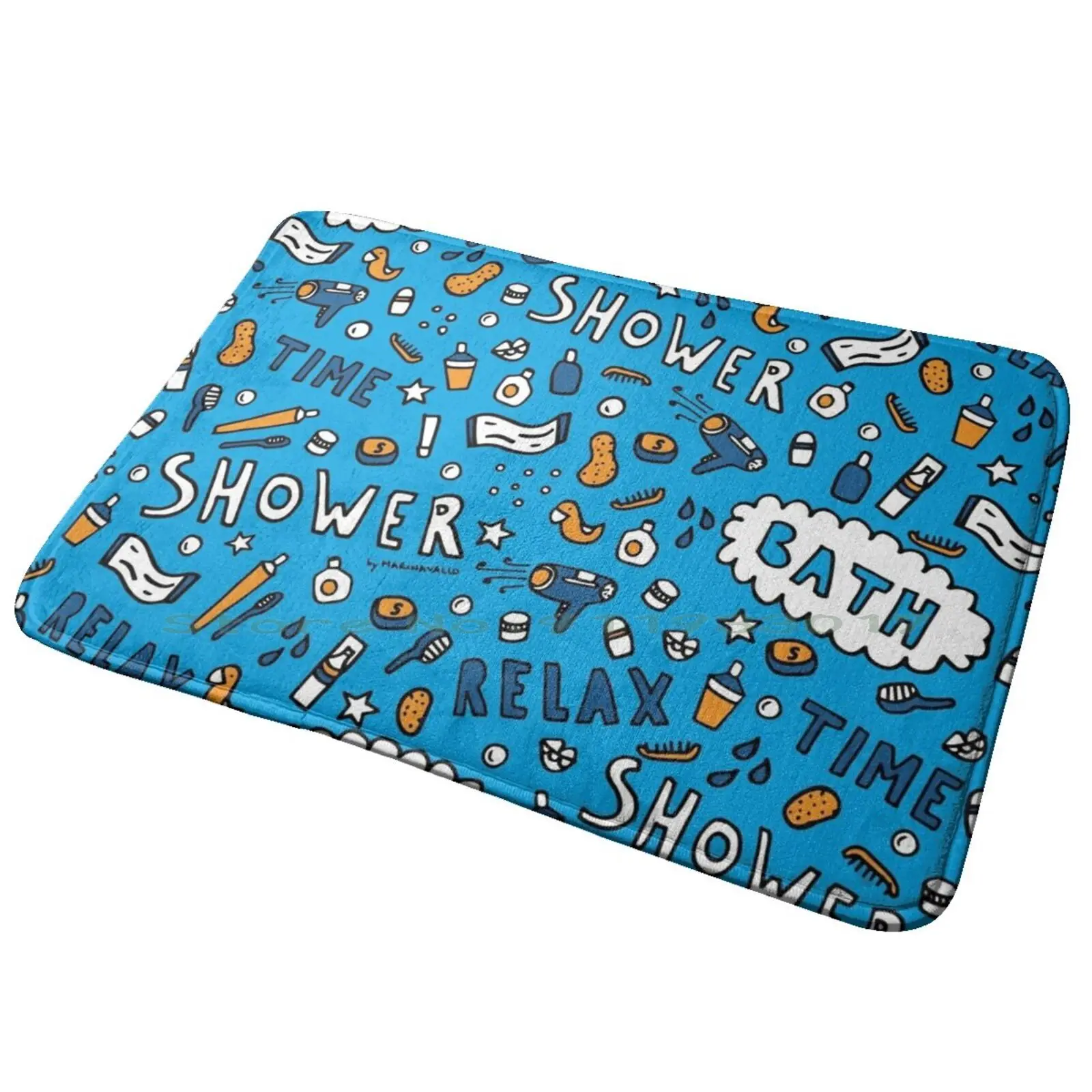 Bathtime Lovers Entrance Door Mat Bath Mat Rug Bath Shower Gel Shampoo Soap To Wash Cleaning Personal Intimate Alone Relaxing