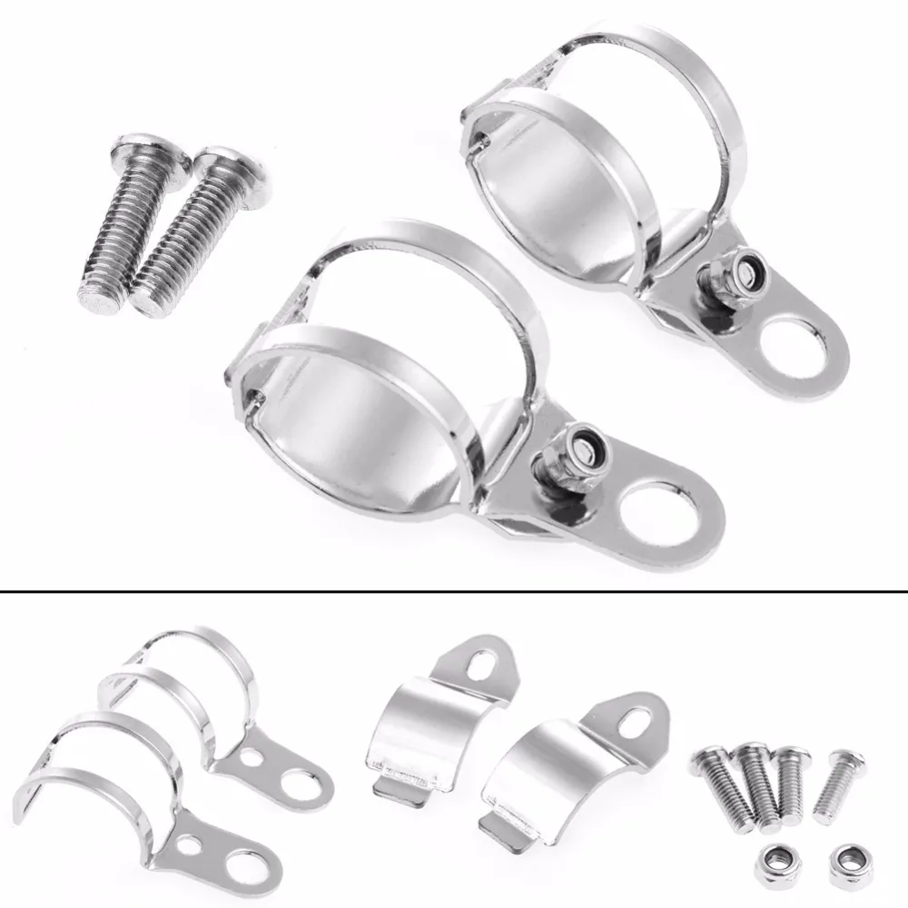 

2 шт. серебряный зажим для мотоцикла вилка ушной поворотник светильник кронштейн держатель