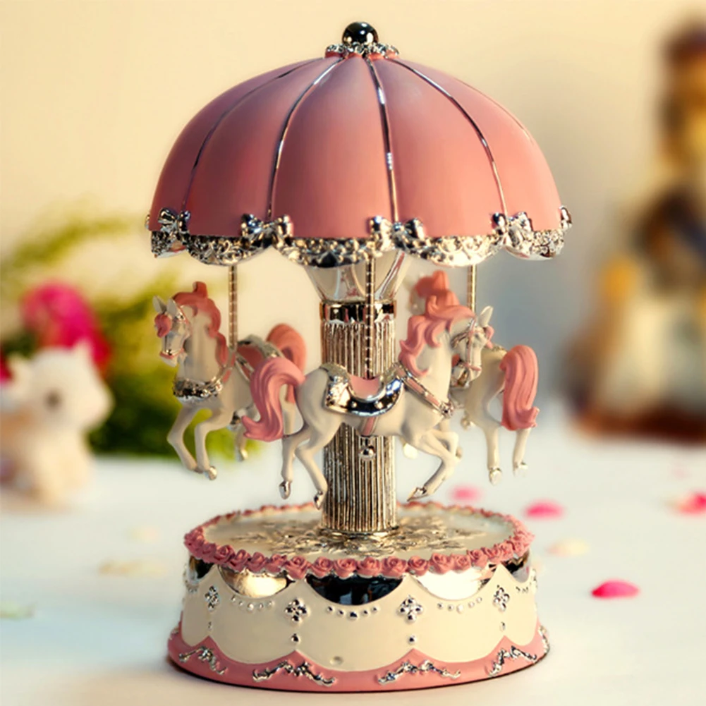 Музыкальная шкатулка заводные подарки настольный светодиодный светильник