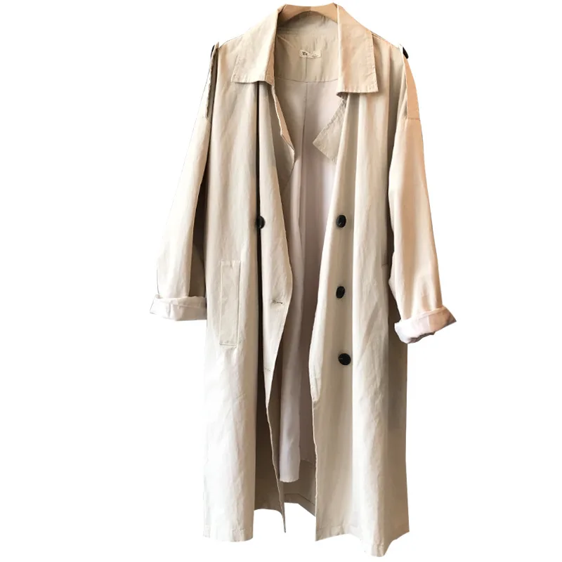 

women trench coat spring loose long windbreaker coat 0997#