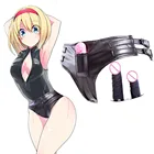 Женский Пояс верности, Анальная пробка, кожаный бондаж, фаллоимитатор, Анальная пробка, нижнее белье, бриджи для мастурбации