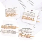 Шпилька для волос с английскими буквами и жемчужинами для девочек, женские металлические заколки-невидимки, заколка для волос, аксессуары для волос для вечеринок и свадеб