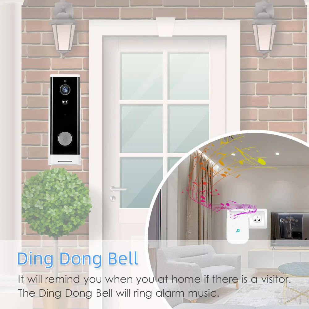 Приложение Tuya 2MP Смарт Wi Fi видео дверной звонок Камера визуальное вызывное