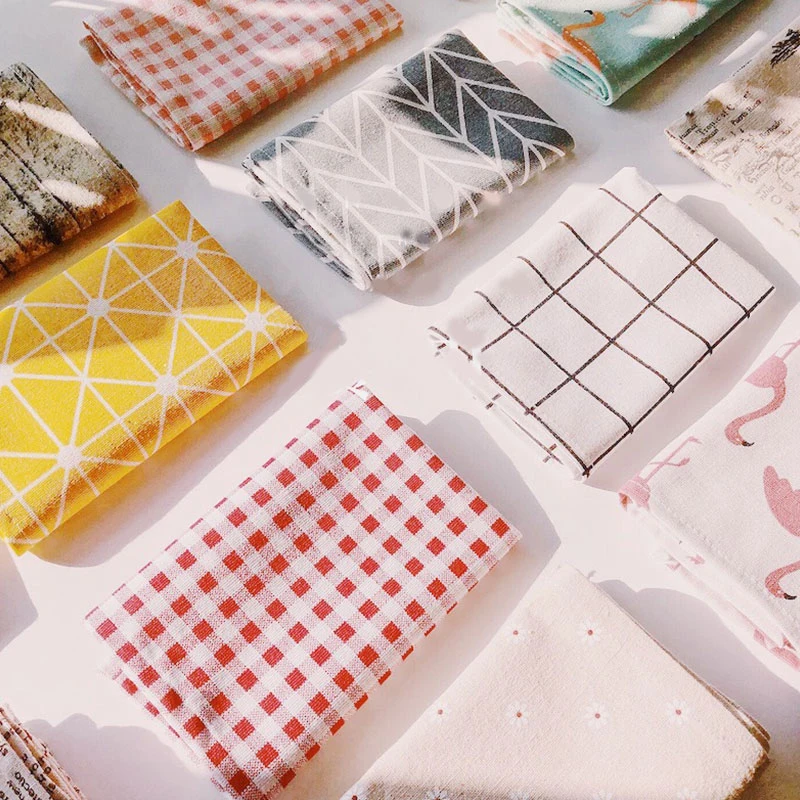

30*40cm Classic Cotton Placemat Japanese Fashion Style Fabric Table Mats Napkins Tea Towels Simple Design Tableware Kitchen Tool