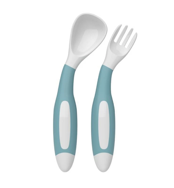 

Baby Utensils Set Auxiliary Food Toddler Learn To Eat Training Bendable Soft Spoon Fork Infant Children Tableware