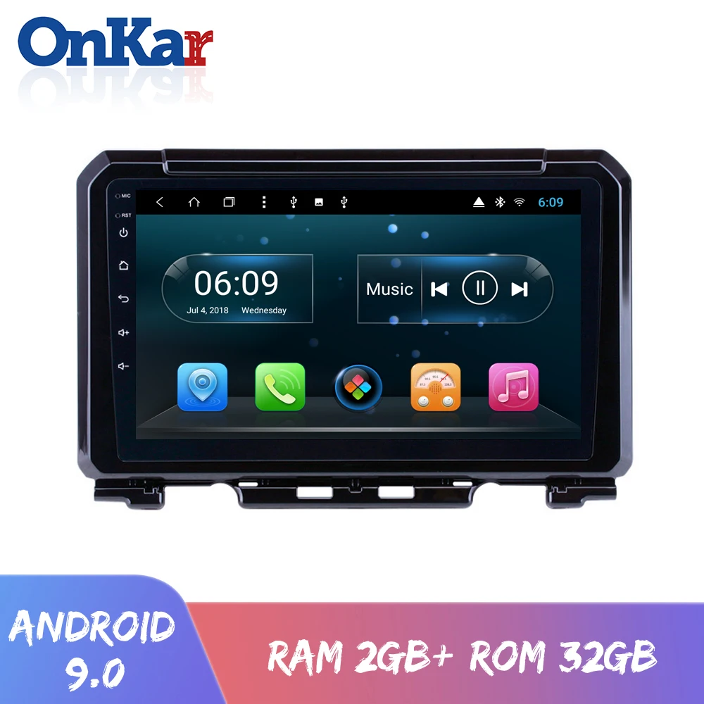 ONKAR Android 9 0 автомобильный Головной блок для Suzuki Jimny 2019 дюймов 2.5D IPS экран Встроенный