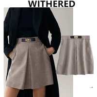 jennydave mini skirts womens winter skirt women england style vintage plaid high waist a line faldas mujer moda causal sexy