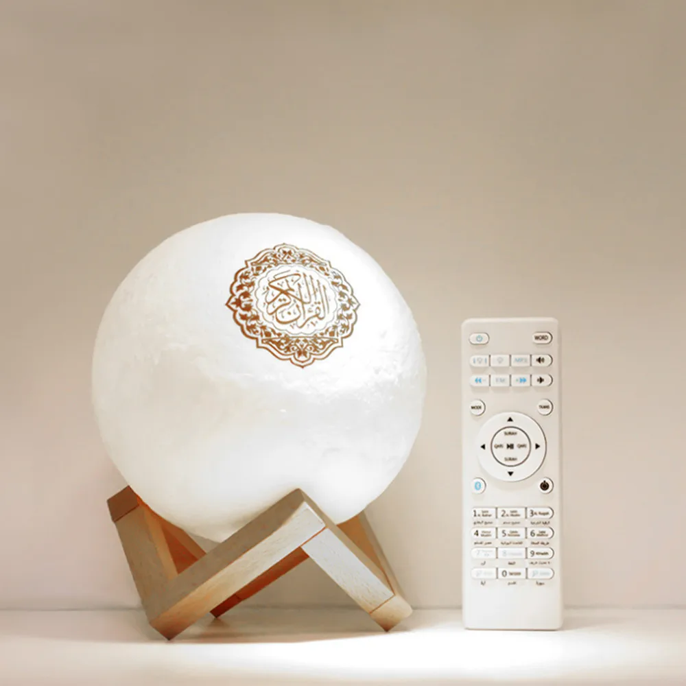 Беспроводная Bluetooth-Колонка Quran Moon Lamp с сенсорным управлением, цветной светодиодный ночсветильник в виде Луны, мусульманский фонарь с FM-радио от AliExpress RU&CIS NEW