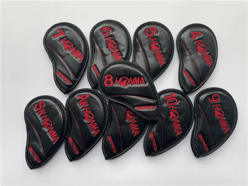 Brand New HONMA BERES Golf Clubs Cover for Irons 10PCS 4-11AS Black/Red Honma Beres Iron Set Head Covers EMS Free Shipping | Спорт и