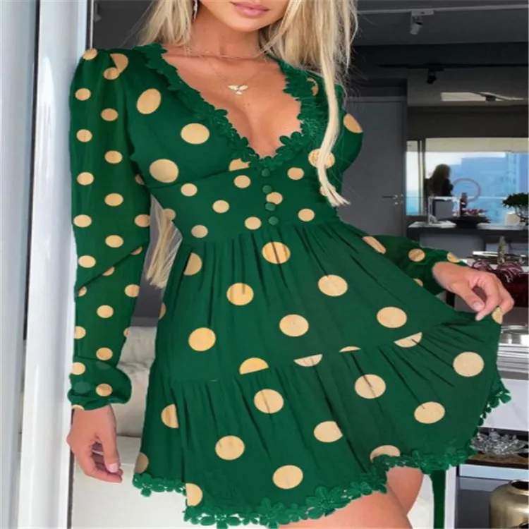

Cutubly Dress New Women'S Night Club Party Patchwork Mini Dress Sexy Long Sleeve V-Neck Fall Dress