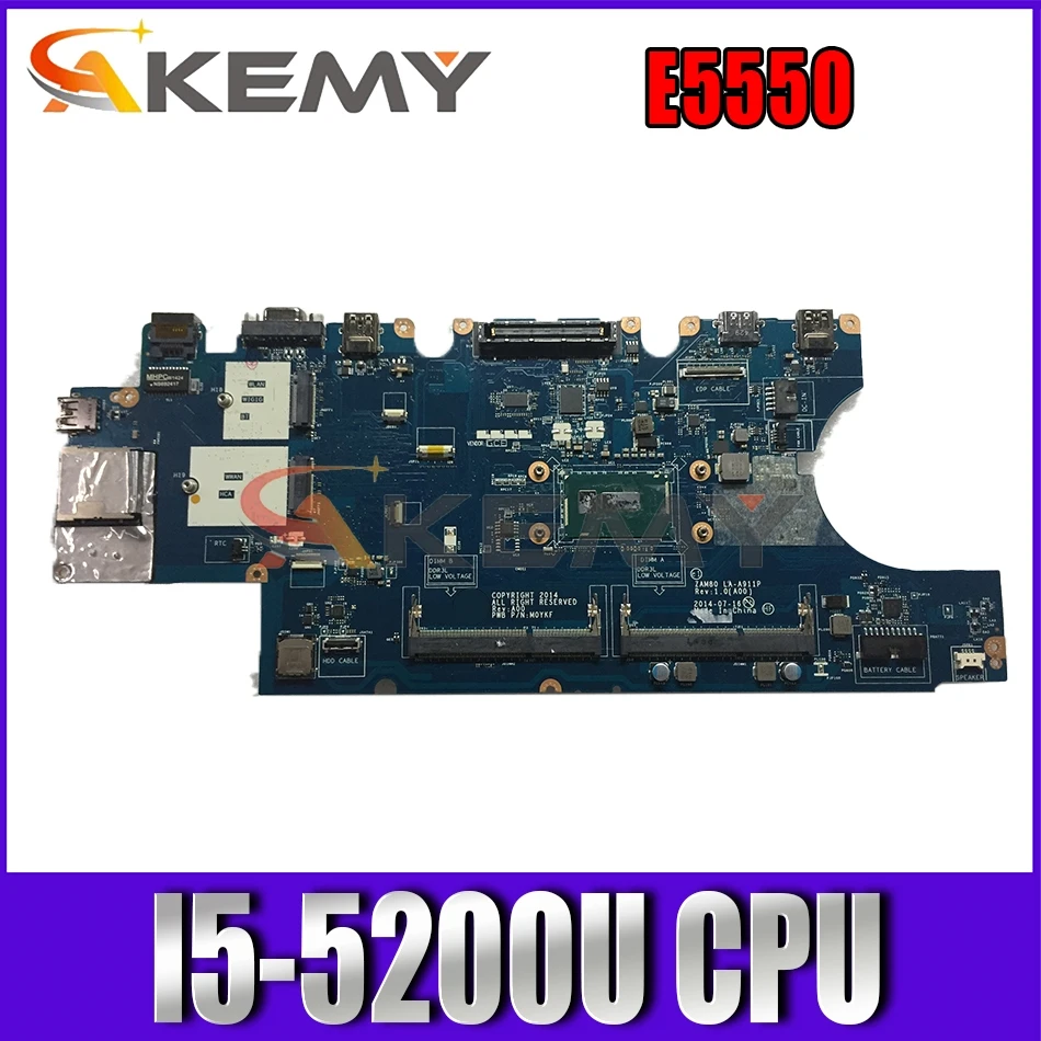 

Akemy LA-A911P для Dell Latitude E5550 материнская плата I5-5200U CN-08FP65 8FP65 M5HV7 материнская плата 100% тестирование