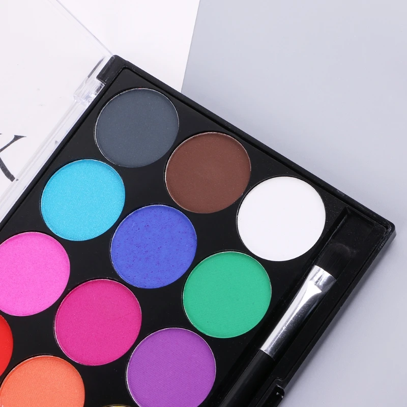

15 Colors Body Paint Makeup Facial Painting Water Ink Oil Graffiti With Brush W8ED