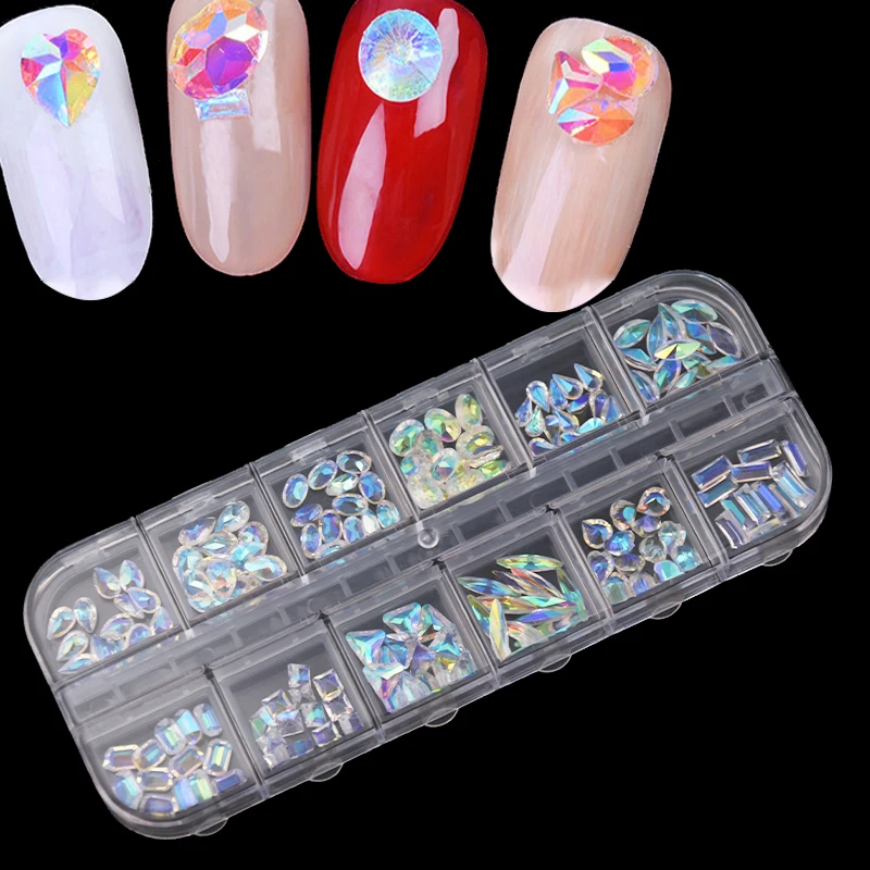

1 Pack 12 Colors 2mm 3D Round Rhinestone Acrylic Nail Art Rhinestone In Box Diamond Accessories 12 Colors 3D Rhinestone