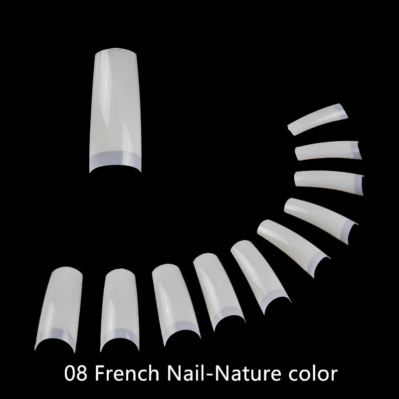 08-Naure 100 шт./кор. накладные ногти Типсы полного покрытия овальной стилет 3D накладные ногти натуральный прозрачный белый накладные ногти - Цвет: 08-Naure