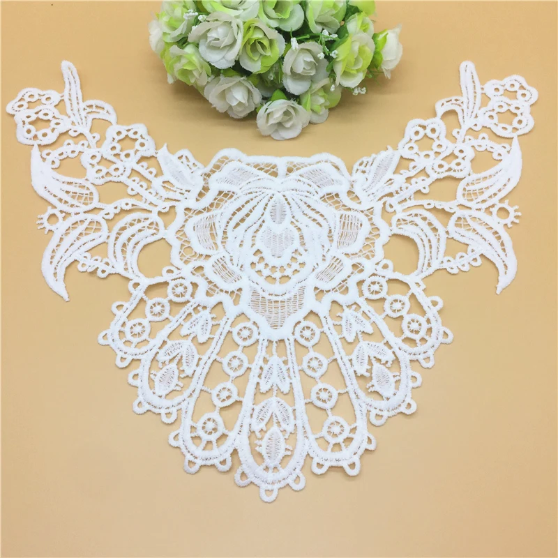 LH10 (24 x 30cm) 1 шт. белый кружевной тканевый воротник винтажный вырез вышитые планки кружева аппликационные швейные принадлежности аксессуары для свадебного платья - Цвет: LH10 (24 x 30cm)