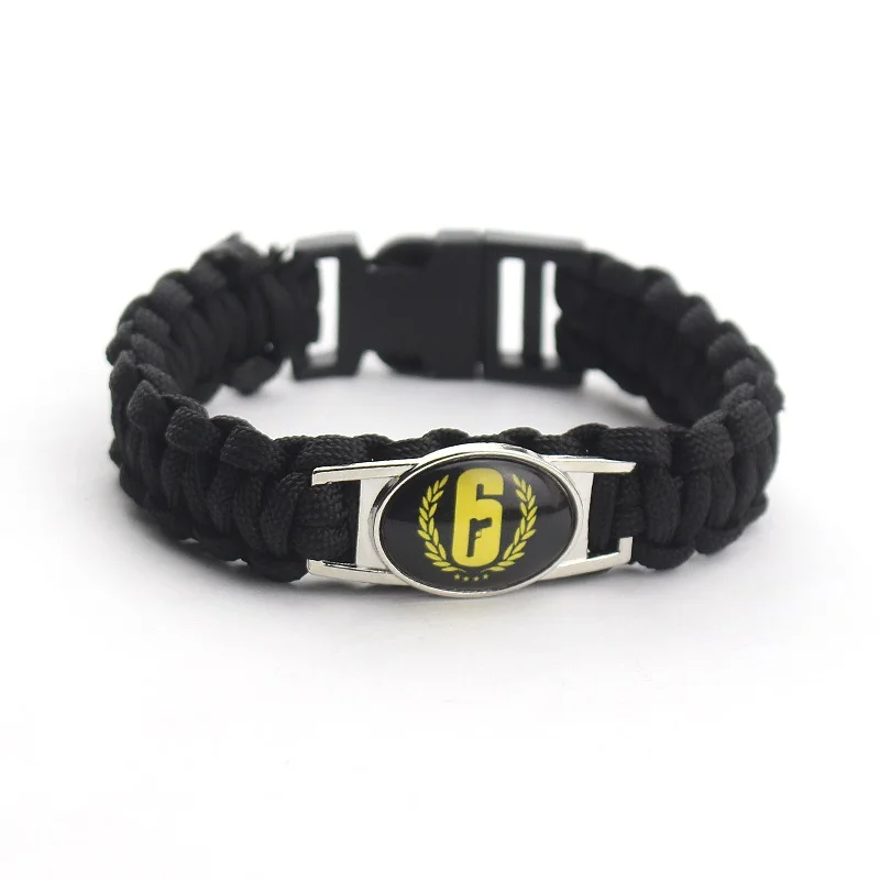 Черная Радуга Six Siege FPS Косплей bBracelet ручной вязки готический панк кулон браслет унисекс модные ювелирные изделия Bijoux - Окраска металла: Покрытие антикварным золотом