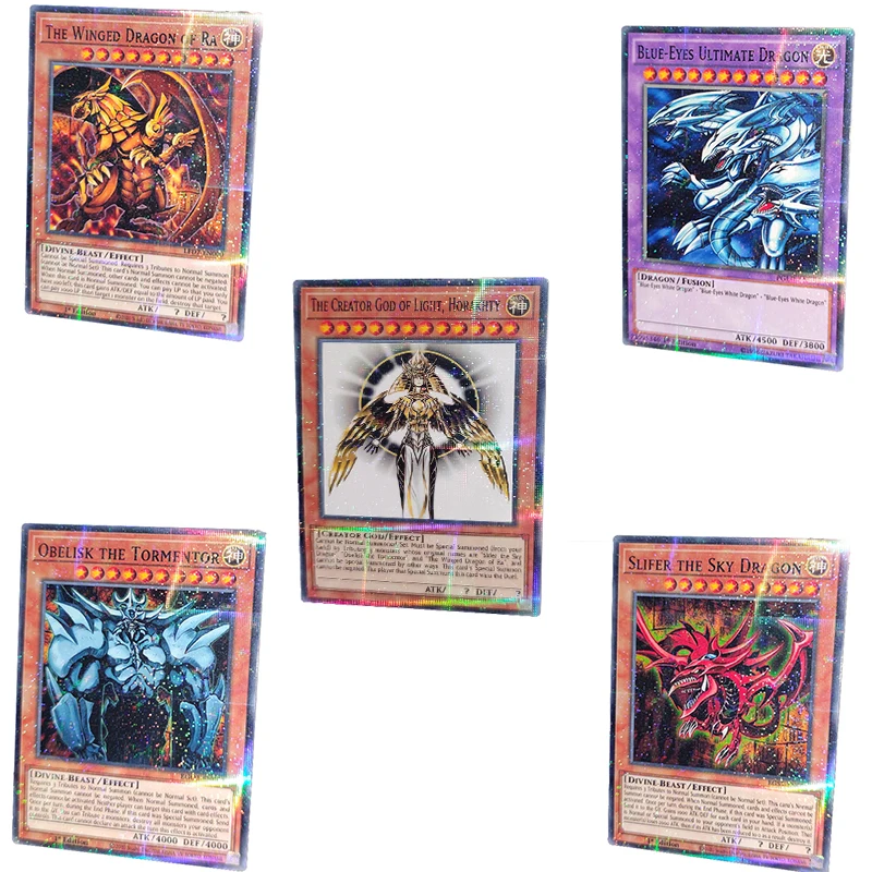 Ю-Ги-о! Holactie the Creator of светильник Slifer Sky Dragon CardOfGod The Winged Ra Obelisk Tormentor Flash card | Игрушки и