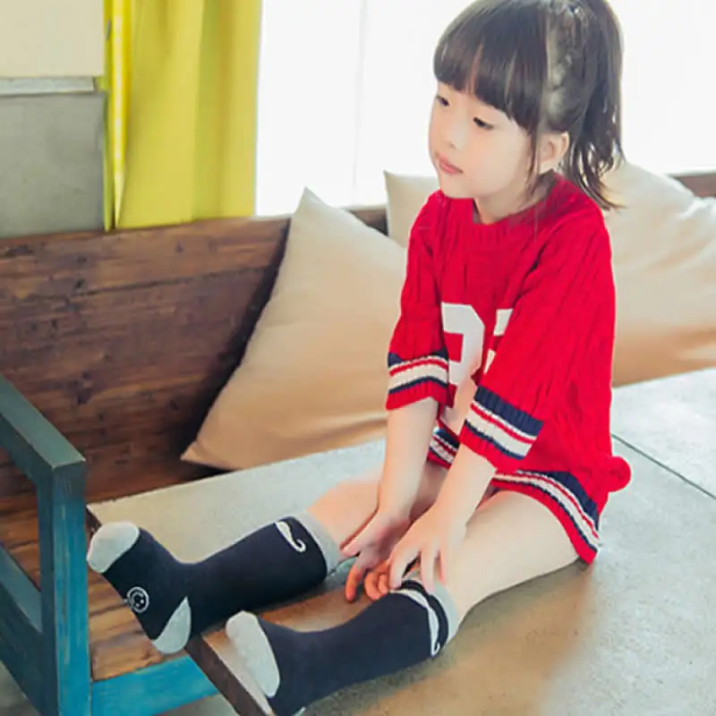 Носки детские до колен шелковые теплые с рисунком панды животными для девочек и