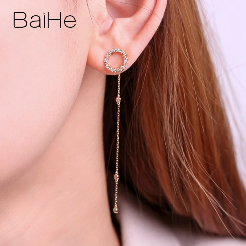 BAIHE для настоящих солидных Ювелирные наборы из 18 каратного