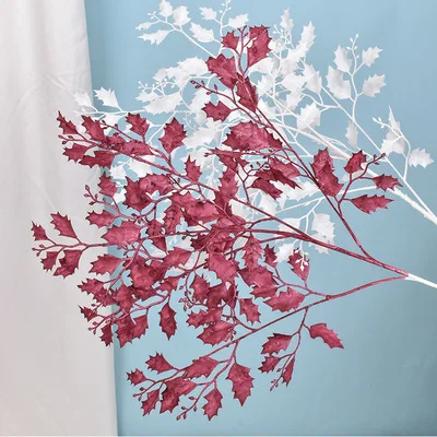

85cm Artificial Green Plants, 5, Fork, Oak Leaves,Star Leaf Grass,Wedding,Hall Hotel,Home Decoration,Plastic Flowers,Fake Leaves