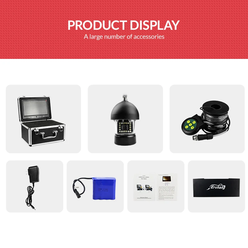 

Erchang 9" Underwater Camera For Fishing 360 Rotate Underwater Fishing Camera 20m Cable Controllable Fish Finder