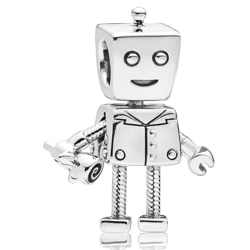 Розовое золото Rob& Bella Bot's Pet Bobby Bot Dog Цветочные Подвески Bella Fit Pandora браслет серебряные бусины 925 пробы DIY ювелирные изделия