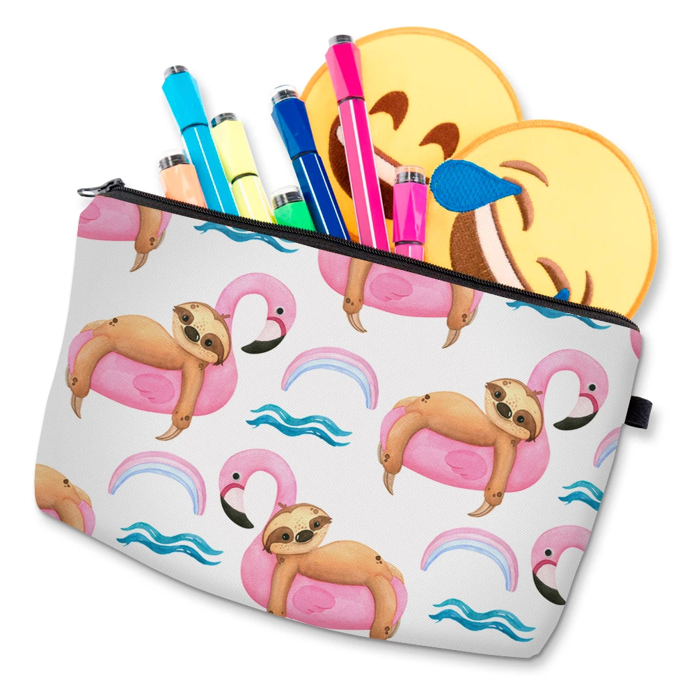 Deanfun Printing Sloth Cosmetic Bag Summer Pink Flamingo White Makeup Waterproof Organizer 52010 | Багаж и сумки
