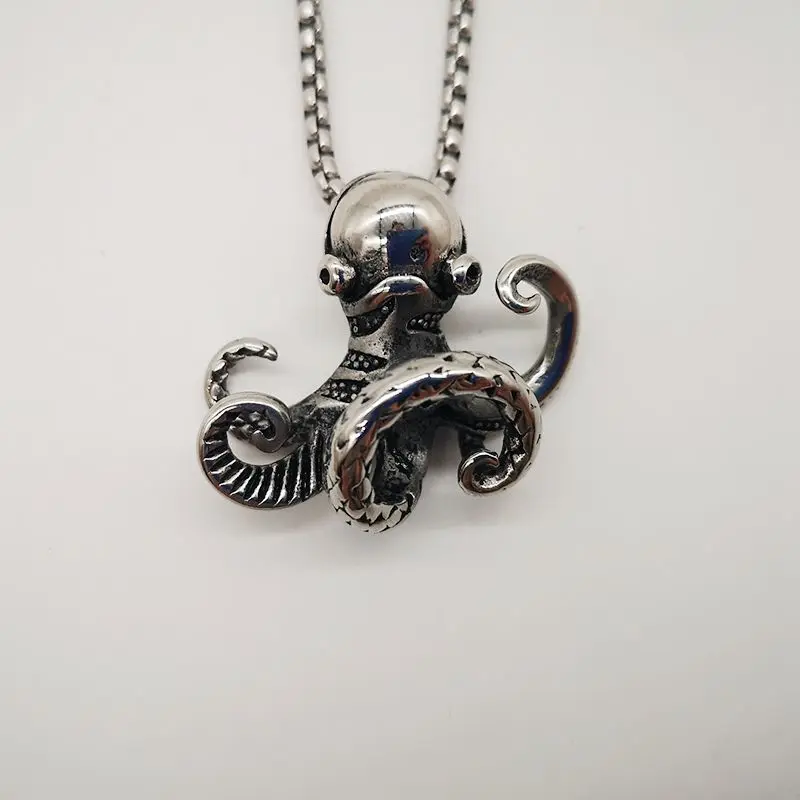 2019 Новый осьминог мужские животные рокер панк хип хоп из нержавеющей стали кулон