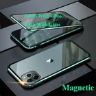 Магнитный чехол для Iphone 11 Pro Max, магнитный металлический двухсторонний чехол из закаленного стекла для iphone 11 Pro 2019, чехлы