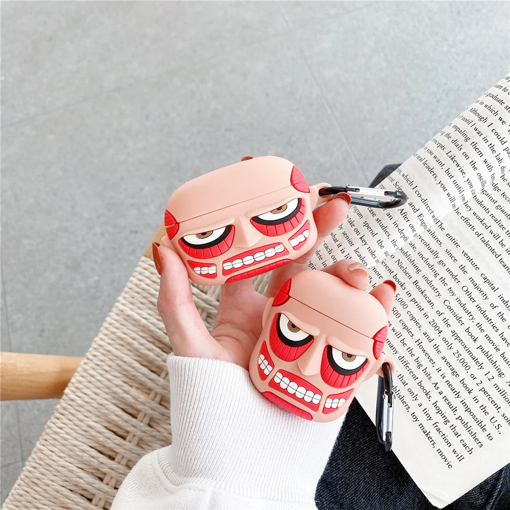 

Earphone Cover For Airpods case Attack on titan Anti-fall Silicone cover Cute for Airpods Pro 3 case Dinosaur protective cover