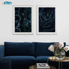 Современные Темно-синие розы, холст, плакаты, скандинавский свежий цветок, настенные художественные принты, живопись, декоративные картины, скандинавский Декор для дома