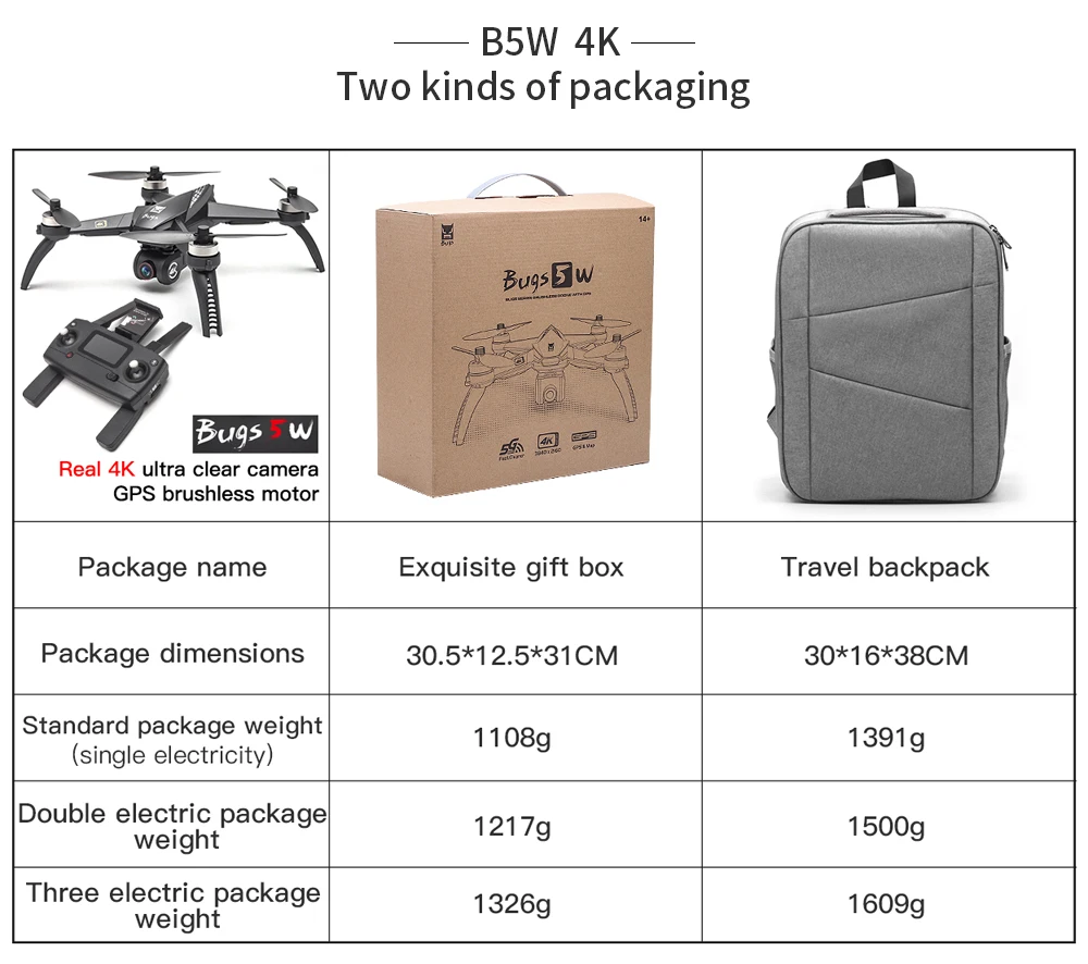 Профессиональный бесщеточный двигатель gps Дрон MJX B5W Дроны с камерой HD 4K 5G wifi FPV камера RC Helicopte Квадрокоптер 20 минут полета