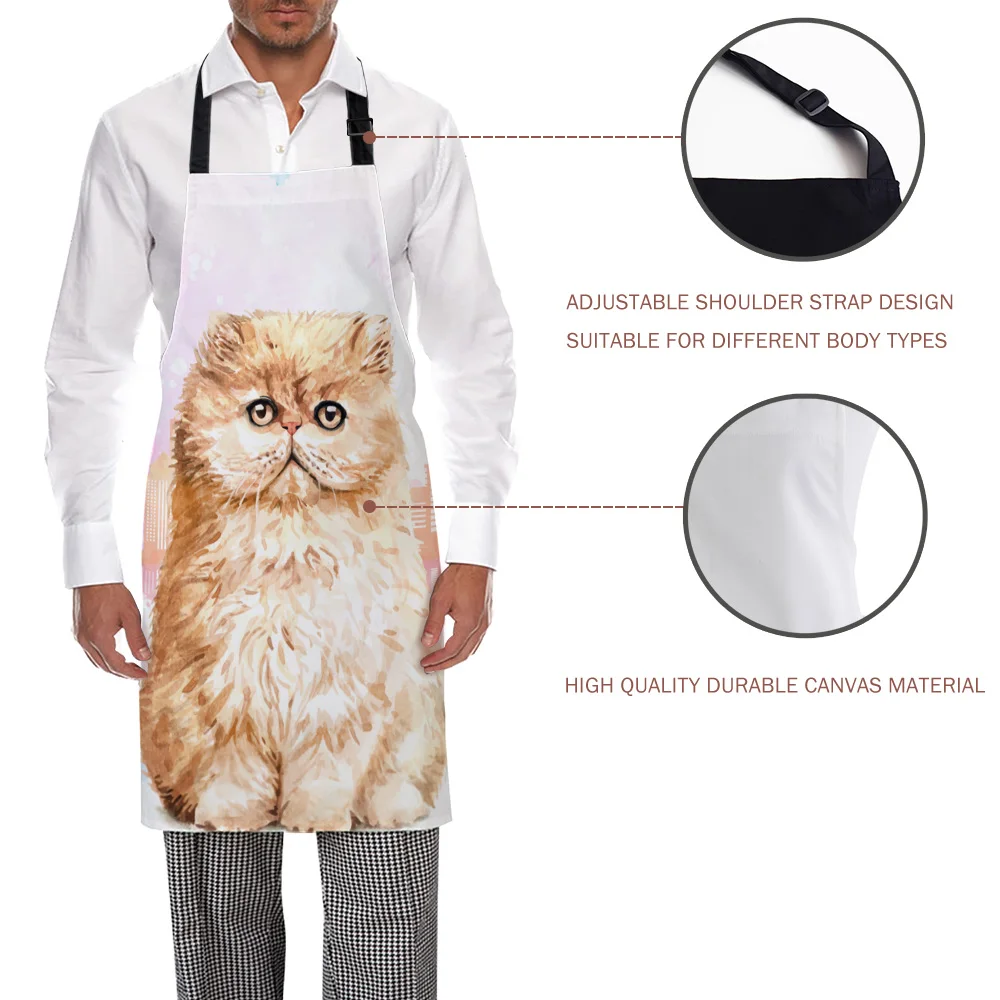 Смешной фартук Ванкувер городское здание персидский кот Кухонные фартуки для