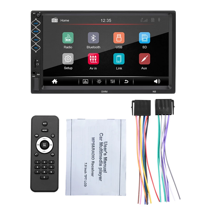 7 дюймовый автомобильный радиоприемник высокого разрешения центральный