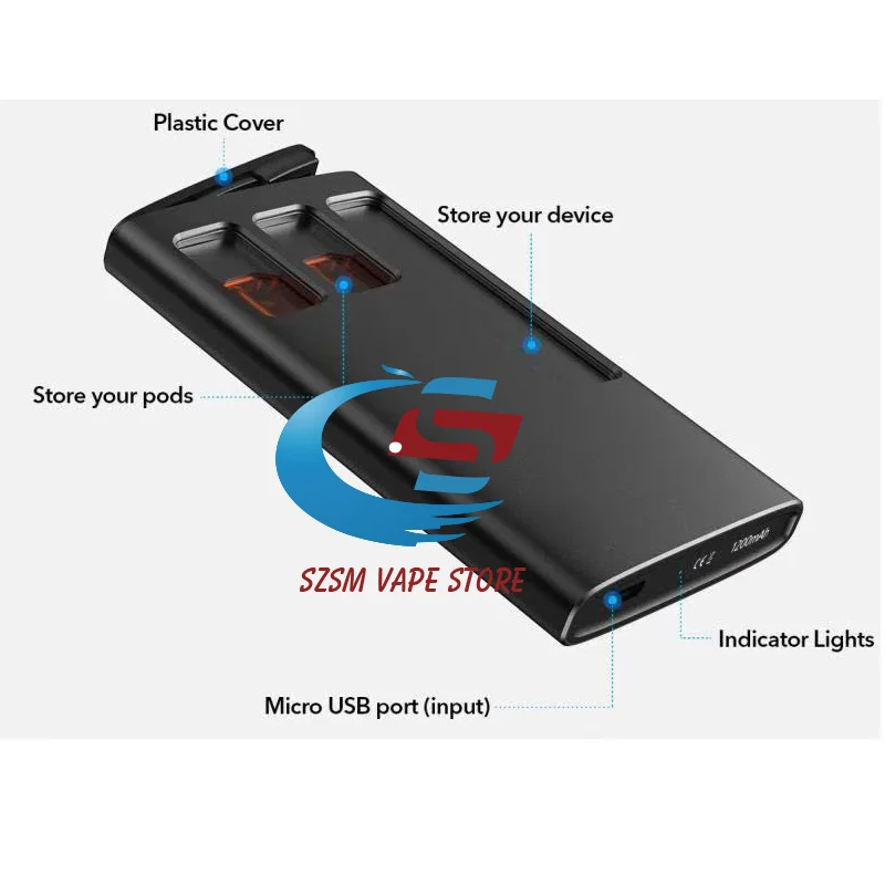 Универсальная зарядка для JUUL электронной сигареты 3 раза портативная 1200 мАч|ЗУ