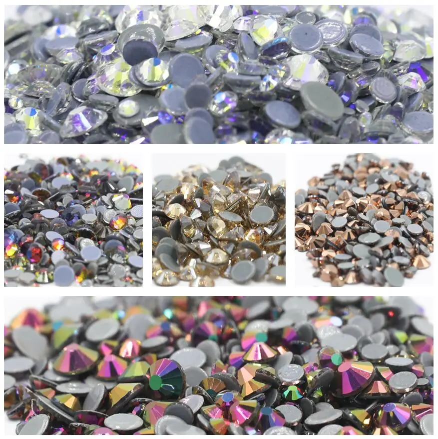 

2021 Newesr Siam/Green Volcano Ghost AB Hot Fix Rhinestones SS3-SS30 FlatBack Hot-Fix Strass Garment Rhinestone Garment Stone