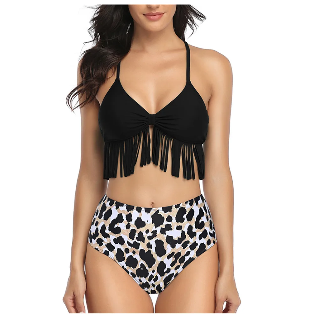 Женский купальник с кисточками купальный костюм Мягкий пуш-ап комплекты бикини