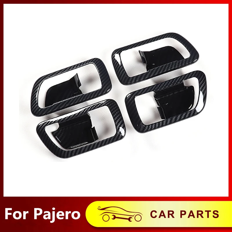 

Fit For Mitsubishi Pajero 2007-2021 V93 V97 V87 Carbon Fiber Color Inner Door Bowl Handle Frame Decorative Panel Auto Part